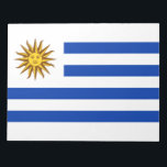 Uruguayan Flag (Uruguay) Notepad<br><div class="desc">This design features the national flag of Uruguay, which is a country in the southeastern region of South America. Uruguay borders Argentina to its west and southwest, Brazil to its north and east, the Río de la Plata (River of Silver) to the south and the Atlantic Ocean to the southeast....</div>