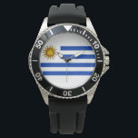 Uruguayan Flag (Uruguay) Watch<br><div class="desc">This design features the national flag of Uruguay, which is a country in the southeastern region of South America. Uruguay borders Argentina to its west and southwest, Brazil to its north and east, the Río de la Plata (River of Silver) to the south and the Atlantic Ocean to the southeast....</div>