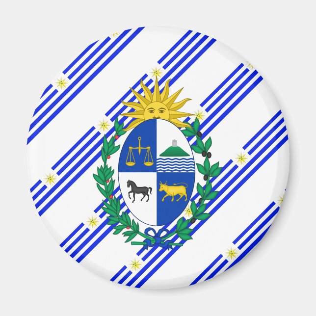Uruguayan stripes flag magnet (Front)