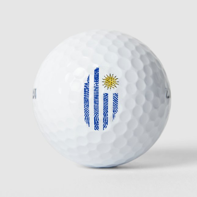 Uruguayan touch fingerprint flag golf balls (Front)