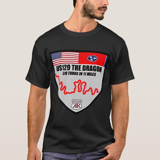 Us129 The Dragon Tail Of Deals Gap Shield 2Sided T-Shirt (Front)