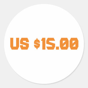 us  $15 classic round sticker
