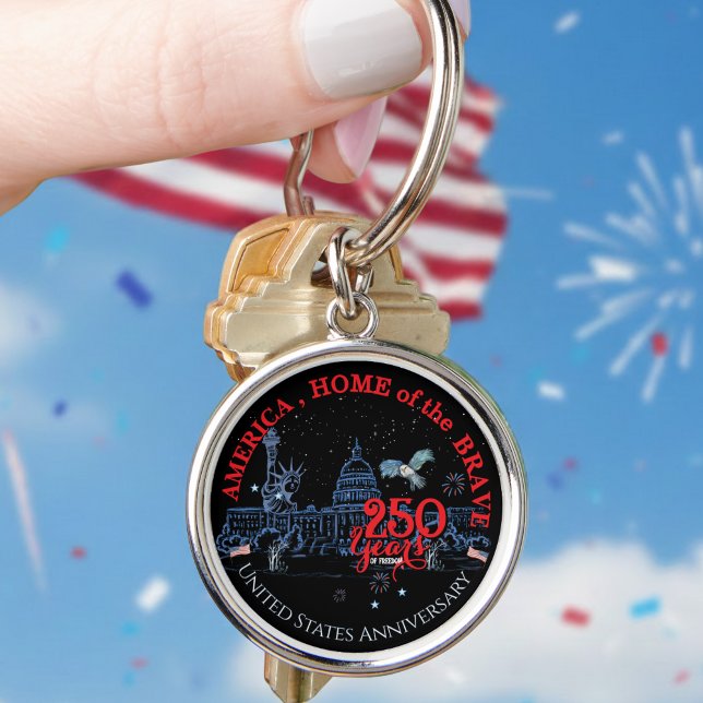 US 250 America Home of the Brave | Landmarks Keychain (US 250 America Home of the Brave  Landmarks Keychain)