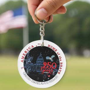 US 250 America Home of the Brave   Monuments Keychain