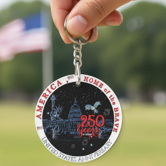 US 250 America Home of the Brave | Monuments Keychain