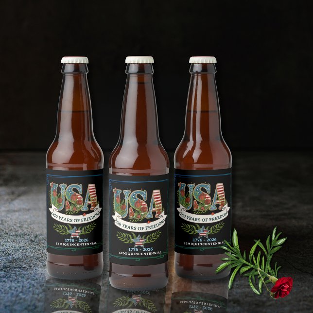 US 250 Aurora Black Beer Bottle Label (US 250 Aurora Black Beer Bottle Label)