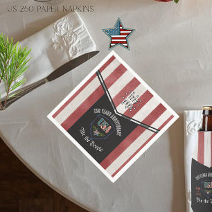 US 250 We the People Patriotic Anniversary Paper  Napkin