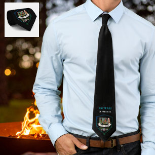 US 250 Years Freedom Elegant Patriotic Black Guest Tie