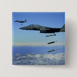 US Air Force F-15E Strike Eagle aircraft 2 Inch Square Button