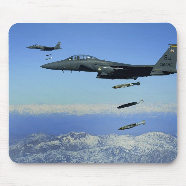 US Air Force F-15E Strike Eagle aircraft Mouse Pad (Front)