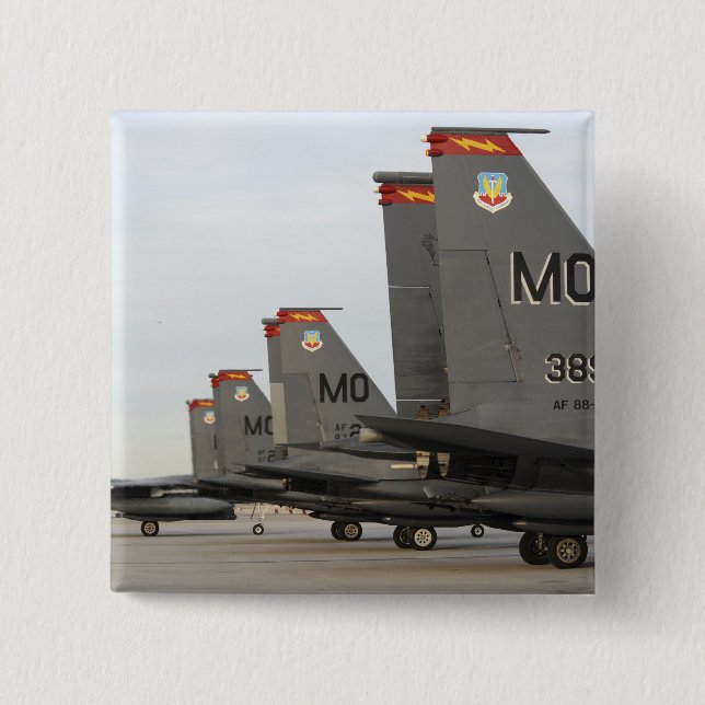 US Air Force F-15E Strike Eagles 2 Inch Square Button (Front)