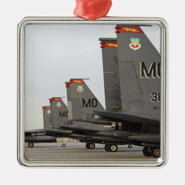 US Air Force F-15E Strike Eagles Metal Ornament (Front)