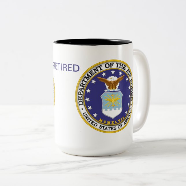 US Air Force Retired Coffee mug (Front Right)