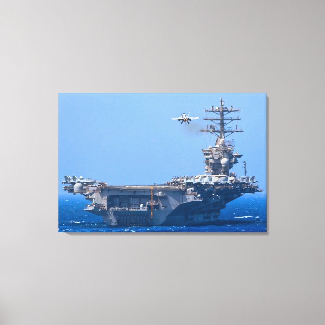 US AIRCRAFT CARRIER – CVN-68 24x36 Canvas Print (Front)