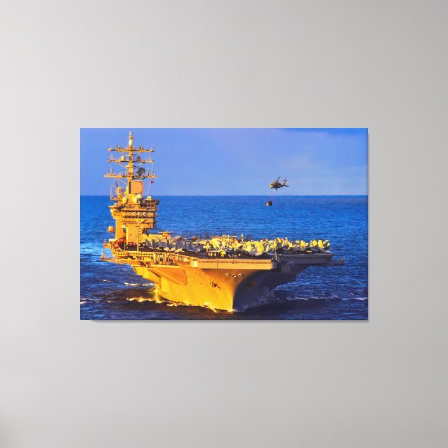 US AIRCRAFT CARRIER – CVN-69 32x48 Canvas Print (Front)