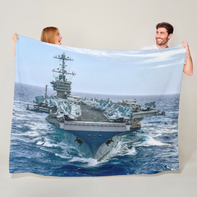 US AIRCRAFT CARRIER - CVN 75 FLEECE BLANKET (In Situ)