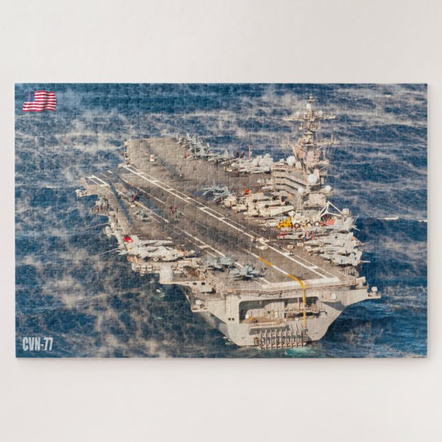 US AIRCRAFT CARRIER - CVN 77 (20x30 INCH) Jigsaw Puzzle (Horizontal)