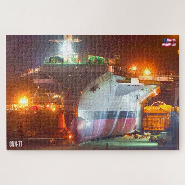 US AIRCRAFT CARRIER - CVN 77 (20x30 INCH) Jigsaw Puzzle (Horizontal)