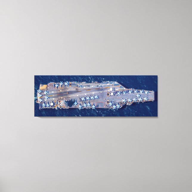 US AIRCRAFT CARRIER - CVN 78 (48x16 inch) Canvas Print (Front)