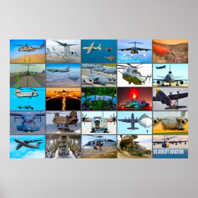 US AIRLIFT AVIATION “MONTAGE” POSTER (Front)