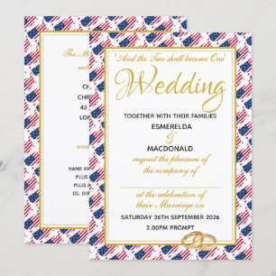 US AMERICA Christian Scripture Custom Wedding Invitation