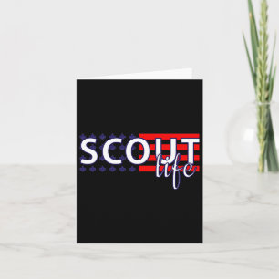 Us America Flag Scout Life  Card