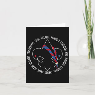 Us America Flag Scouting Law For Kids  Card