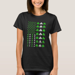US America Flag Shamrock Clover St Patricks Day Pa T-Shirt