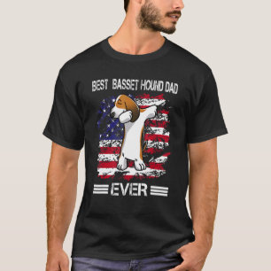 Us American Best Basset Hound Dog Dad Ever Happy F T-Shirt