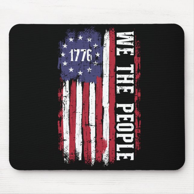 US American flag 1776 we people independence day Mouse Pad (Front)