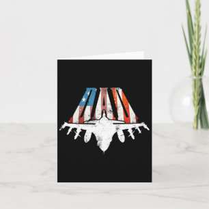 Us American Flag Air Fighter Jet Fathers Day 4th O Card