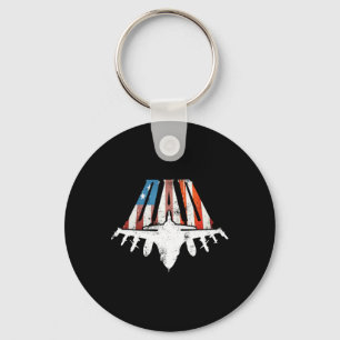 Us American Flag Air Fighter Jet Fathers Day 4th O Keychain