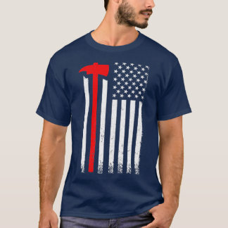 Us American Flag Axe Fireman Patriot Classic TShir T-Shirt