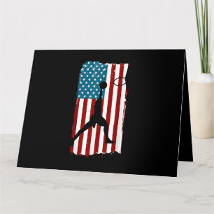 US American Flag Basketball Patriotic Athlete Prin Card