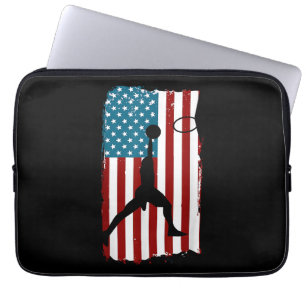 US American Flag Basketball Patriotic Athlete Prin Laptop Sleeve