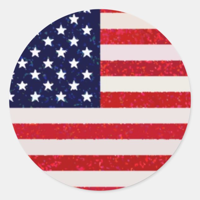 US - American Flag Classic Round Sticker (Front)