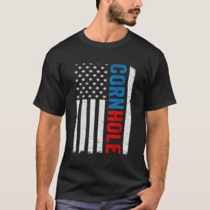 Us American Flag Corn Hole Bean Bag Toss Player Co T-Shirt