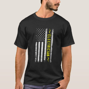 Us American Flag Electrician Craftsman Lineman Lin T-Shirt