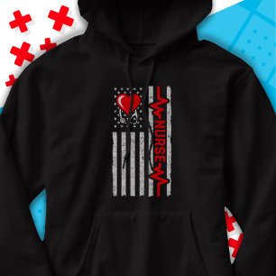 US American Flag Hero Life Nurse Appreciation Hoodie
