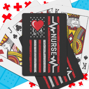 US American Flag Hero Life Nurse Appreciation Playing Cards