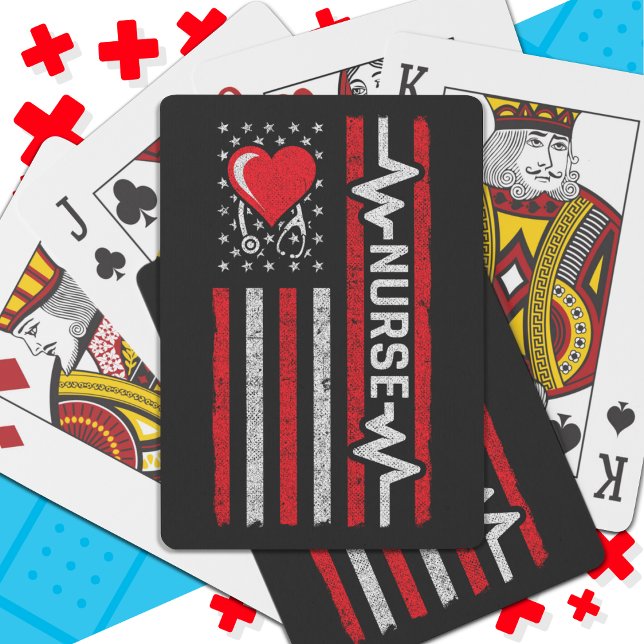 US American Flag Hero Life Nurse Appreciation Playing Cards (Creator Uploaded)