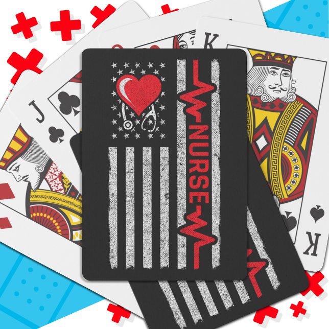 US American Flag Hero Life Nurse Appreciation Playing Cards (Creator Uploaded)
