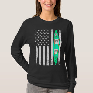 US American Flag Kayak Sports Patriotic Kayaking T-Shirt