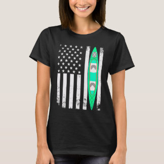 US American Flag Kayak Sports Patriotic Kayaking T-Shirt