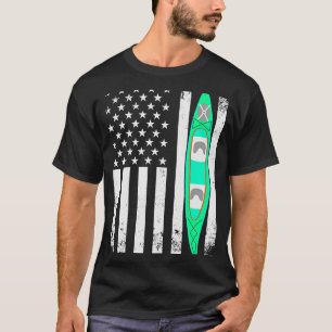 US American Flag Kayak Sports Patriotic Kayaking T-Shirt