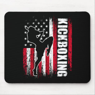 Us American Flag Kickboxing Fighter Kickboxer Mart Mouse Pad