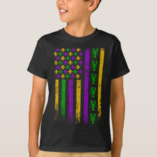 Us American Flag Mardi Gras Crawfish Vintage T-Shirt