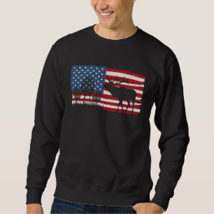 US American Flag Morel Mushroom Hunting Big Game E Sweatshirt