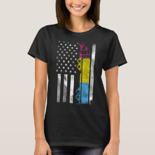 Us American Flag Pansexual Truck Pan Pride Stuff L T-Shirt