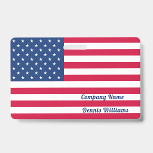 US / American Flag Personalized Badge